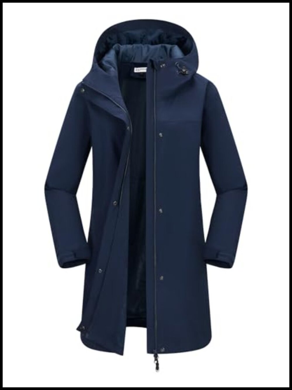 Waterproof Long Rain Coat with Hood Packable Windbreaker Trench